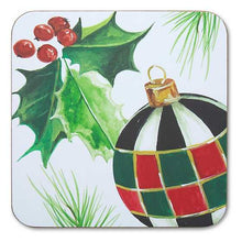 Cargar imagen en el visor de la galería, Deck the Halls Cork Back Coasters - Set of 4