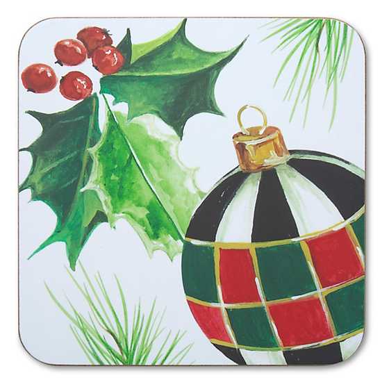 Deck the Halls Cork Back Coasters - Set of 4