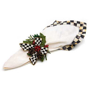 Holly Holiday Napkin Rings - Set Of 4