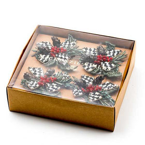 Holly Holiday Napkin Rings - Set Of 4