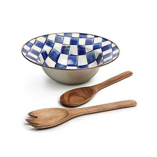 Royal Check Enamel Salad Serving Set