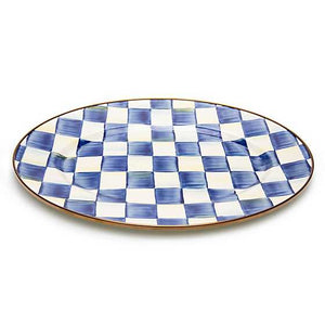 Royal Check Enamel Oval Platter - Small