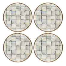 Cargar imagen en el visor de la galería, Sterling Check Enamel Appetizer Plates - Set of 4