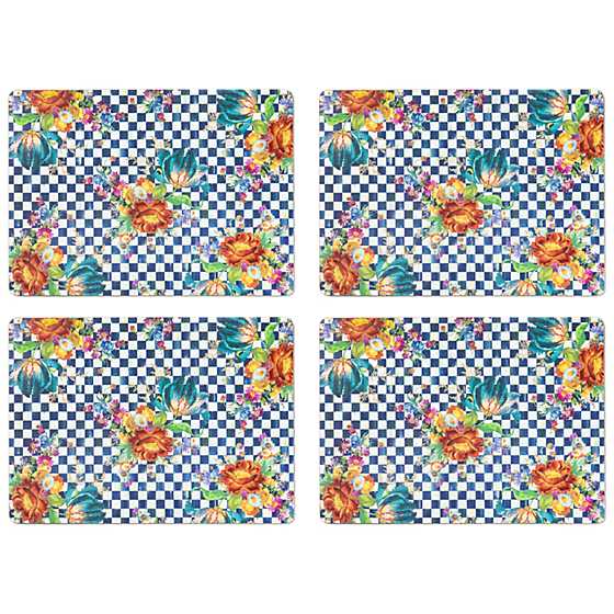 Royal Flower Market Cork Back Placemats - Set of 4