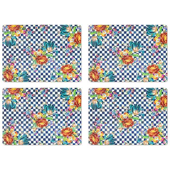 Royal Flower Market Cork Back Placemats - Set of 4