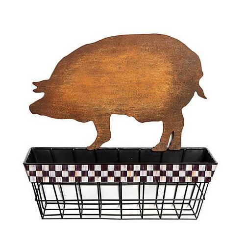 Courtly Check Pig Wall Basket