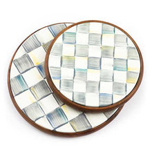 Cargar imagen en el visor de la galería, Sterling Check Enamel Trivet - Large