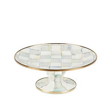 Cargar imagen en el visor de la galería, Sterling Check Enamel Pedestal Platter - Mini