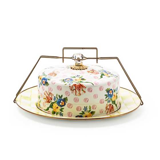 Wildflowers Enamel Cake Carrier - Pink