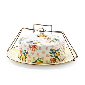 Wildflowers Enamel Cake Carrier - Pink